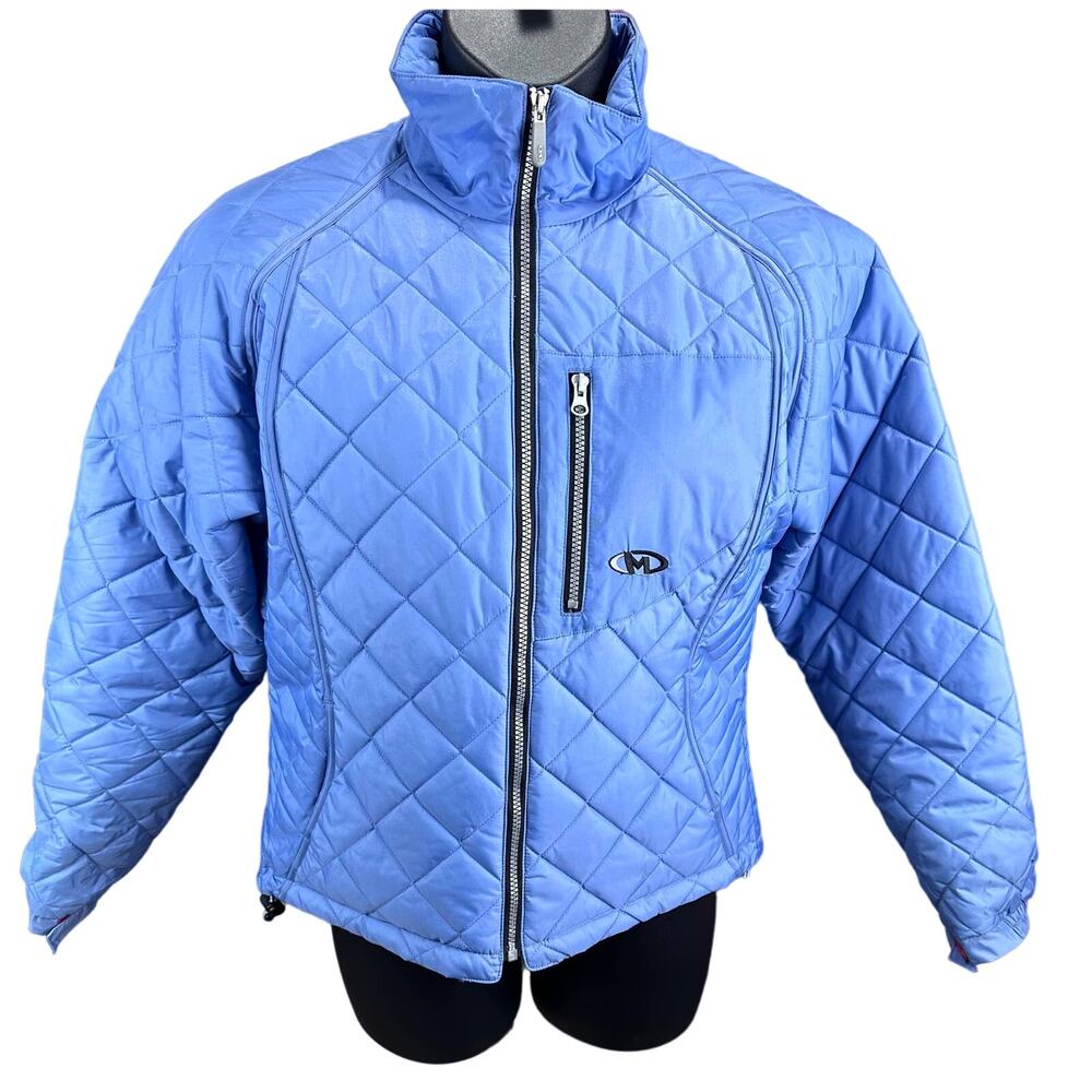 Marker women's baby blue thin puffer jacket quilted nylon coat size LG